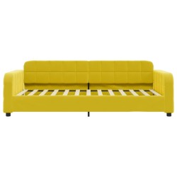 Lit de repos sans matelas jaune 100x200 cm velours 