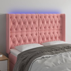 Tête de lit à LED Rose 163x16x118/128 cm Velours 