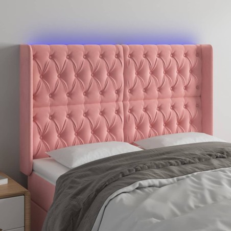 Tête de lit à LED Rose 163x16x118/128 cm Velours 
