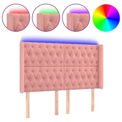 Tête de lit à LED Rose 163x16x118/128 cm Velours 