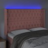 Tête de lit à LED Rose 163x16x118/128 cm Velours 