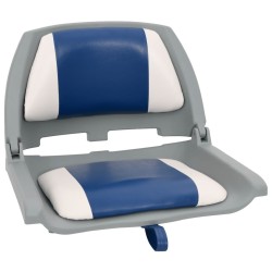Ensemble de sièges de bateau pliables 4 pcs oreiller bleu blanc 