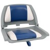 Ensemble de sièges de bateau pliables 4 pcs oreiller bleu blanc 
