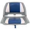 Ensemble de sièges de bateau pliables 4 pcs oreiller bleu blanc 