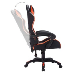 Fauteuil de jeux vidéo avec LED RVB Orange et noir Similicuir 