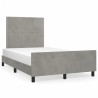 Cadre de lit sans matelas gris clair 120x190 cm velours 