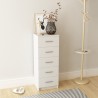 Commode haute bois d'ingénierie 41x35x106 cm Blanc 