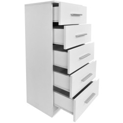 Commode haute bois d'ingénierie 41x35x106 cm Blanc 