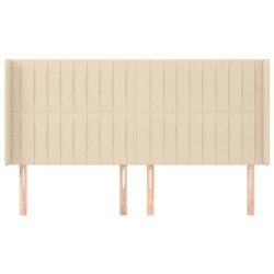 Tête de lit avec oreilles Crème 203x16x118/128 cm Tissu 