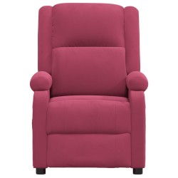Fauteuil inclinable rouge bordeaux velours 