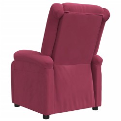 Fauteuil inclinable rouge bordeaux velours 