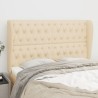 Tête de lit avec oreilles Crème 163x23x118/128 cm Tissu 