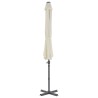 Parasol de jardin en porte-à-faux et poteau en aluminium sable 