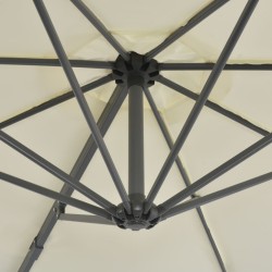 Parasol de jardin en porte-à-faux et poteau en aluminium sable 