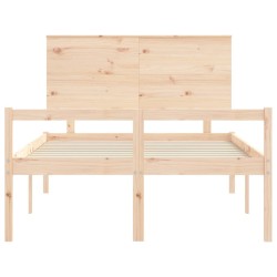 Lit pour personne âgée et tête de lit 140x200 cm bois massif 