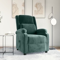Fauteuil inclinable vert foncé velours 