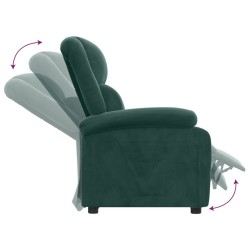 Fauteuil inclinable vert foncé velours 