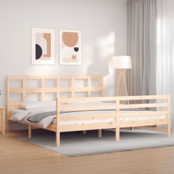 Cadre de lit sans matelas bois massif 
