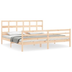 Cadre de lit sans matelas bois massif 