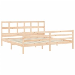 Cadre de lit sans matelas bois massif 