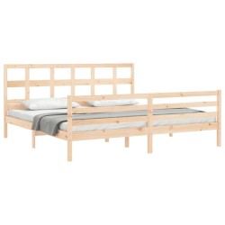 Cadre de lit sans matelas bois massif 
