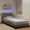 Cadre de lit avec LED sans matelas taupe 80x200 cm tissu 