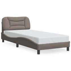 Cadre de lit avec LED sans matelas taupe 80x200 cm tissu 
