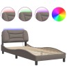 Cadre de lit avec LED sans matelas taupe 80x200 cm tissu 