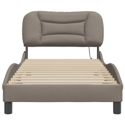 Cadre de lit avec LED sans matelas taupe 80x200 cm tissu 