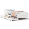 Cadre de lit sans matelas blanc 75x190 cm bois de pin massif 