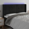 Tête de lit à LED Noir 183x16x118/128 cm Velours 