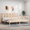 Cadre de lit sans matelas bois de pin massif 