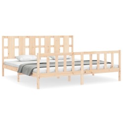 Cadre de lit sans matelas bois de pin massif 