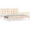 Cadre de lit sans matelas bois de pin massif 