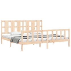 Cadre de lit sans matelas bois de pin massif 