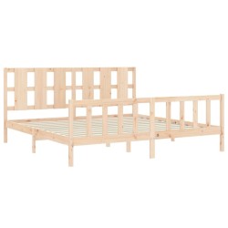 Cadre de lit sans matelas bois de pin massif 