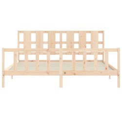 Cadre de lit sans matelas bois de pin massif 
