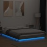 Cadre de lit et lumières LED sans matelas sonoma gris 135x190cm 