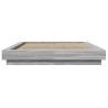 Cadre de lit et lumières LED sans matelas sonoma gris 135x190cm 