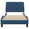 Cadre de lit avec LED sans matelas bleu 90x200 cm tissu 
