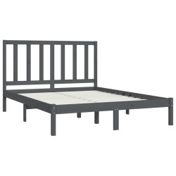 Cadre de lit sans matelas gris bois de pin massif 150x200 cm 