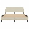 Cadre de lit sans matelas crème 140x190 cm tissu 