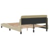 Cadre de lit sans matelas crème 140x190 cm tissu 