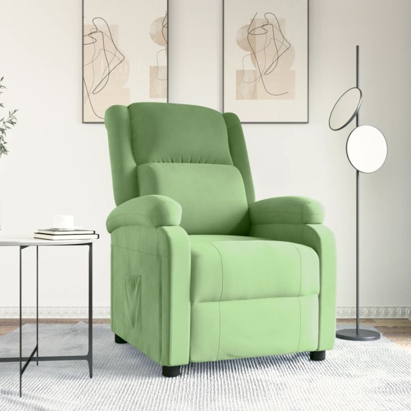 Fauteuil inclinable vert clair velours 