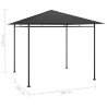 Belvédère 3x3x2,7 m Anthracite 180 g/m² 