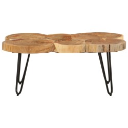 Table basse 36 cm 6 troncs bois d'acacia massif 