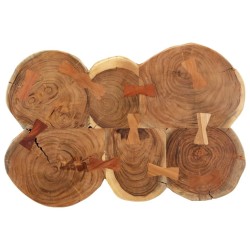 Table basse 36 cm 6 troncs bois d'acacia massif 