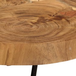 Table basse 36 cm 6 troncs bois d'acacia massif 