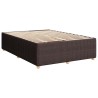 Cadre de lit sans matelas marron foncé 140x190 cm tissu 