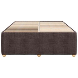 Cadre de lit sans matelas marron foncé 140x190 cm tissu 